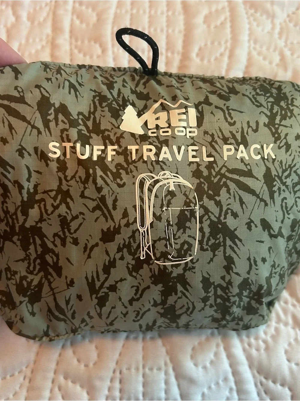 REI Green Camouflage Lightweight Stuff Travel Bag